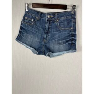 Talula Denim Shorts Women 26 Blue Cutoff Raw Hem Whiskered Casual
